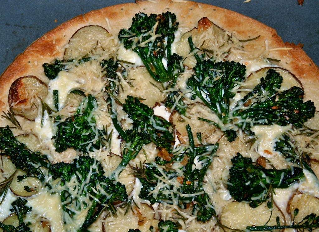 Broccolini, Potato and Rosemary Pizza